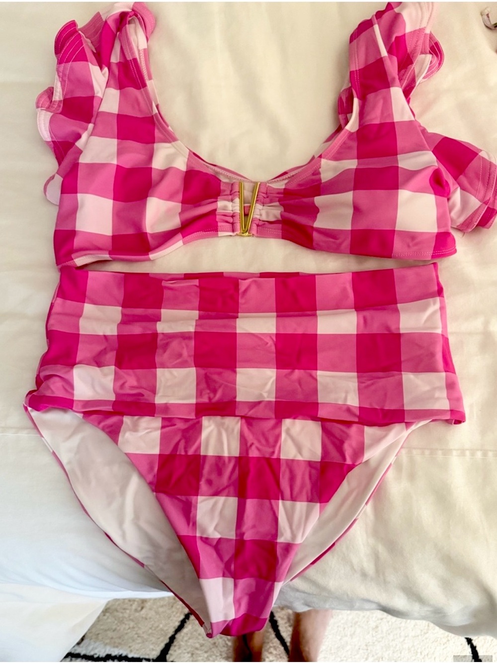 Buddy Love Pink Gingham Two-Piece Swim Set